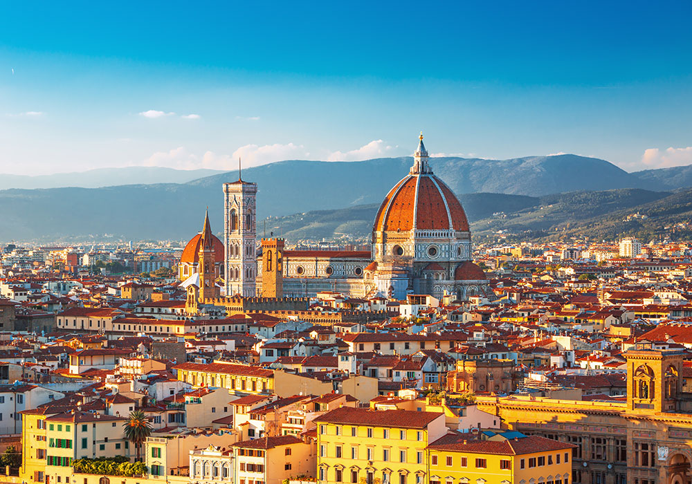 피렌체 도시 전경과 두오모 대성당