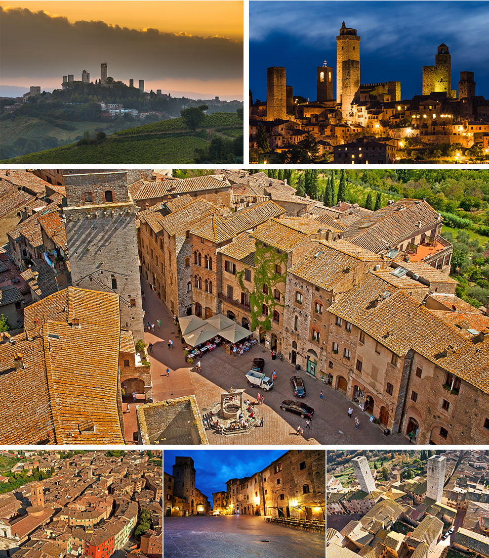 산지미냐노 14개 타워와 광장